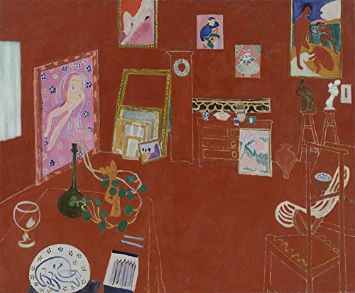 Berkin Arts Henri Matisse Giclee Print On Canvas-Famous Paintings Fine Art Poster-Reproduction Wall Decor(The Red Studio) Large Size 31.4 x 25.9inches
