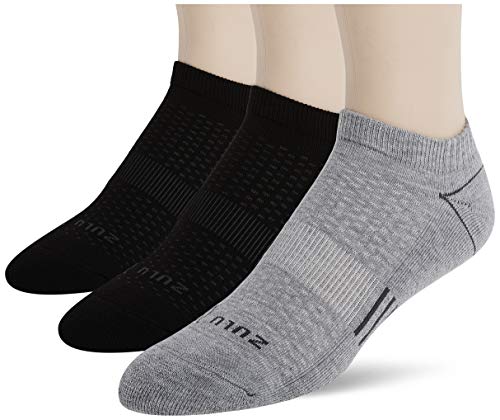 Balega Zulu Cushioning Performance No Show Active Lifestyle Socks for Men and Women (3 Pair), Grey, Small