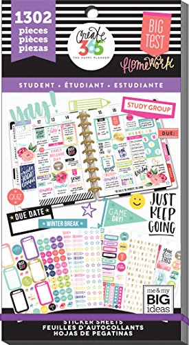 me & my BIG ideas Sticker Value Pack for Classic Planner – The Happy Planner Scrapbooking Supplies – Student Theme – Multi-Color – Great for Projects & Albums – 30 Sheets, 1302 Stickers Total