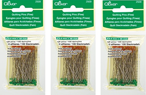Clover Quilting Pins, Fine (3 Pack)
