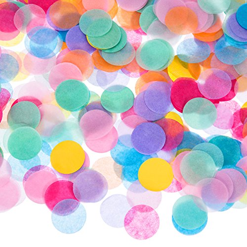 Outus 1 Inch Multicolor Round Tissue Confetti, 10000 Pieces