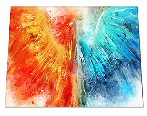 PHOENIX ABSTRACT Wall Art Print Poster – Blue Orange Wall Decor – Colorful Fantasy Painting