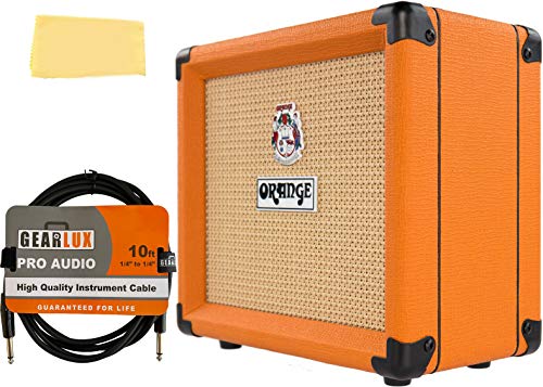 Orange Crush 12 Guitar Combo Amplifier Bundle with Instrument Cable and Austin Bazaar Polishing Cloth