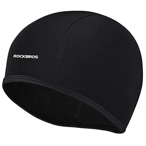 ROCKBROS Skull Cap Men’s Winter Cycling Cap Windproof Warm Fleece Thermal Hat Helmet Liner Caps Black for Hiking Skiing Riding