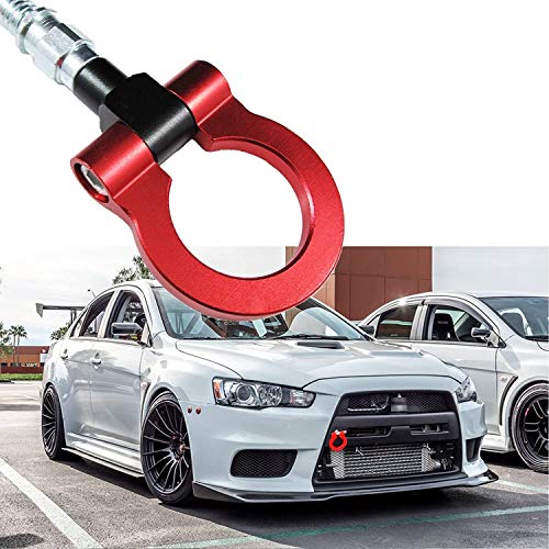 x xotic tech JDM Sports Red Track Racing Style CNC Aluminum Tow Hook for Mitsubishi 2008-2016 Lancer Evolution Evo X 10