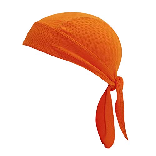 Chen Motorcycle Biker Windproof Cycling Skull Cap Hat Sweatband Protex Outdoor Head Wraps (Orange)