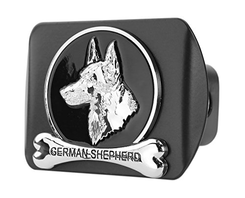 eVerHITCH Dog Chrome 3D Badge Emblem Metal Trailer Hitch Cover (Fits 2″ Receiver, German Shepherd)