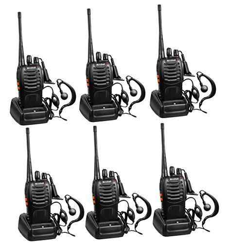 Arcshell Rechargeable Long Range Two-Way Radios with Earpiece 6 Pack Walkie Talkies Li-ion Battery and Charger Included | The Storepaperoomates Retail Market - Fast Affordable Shopping