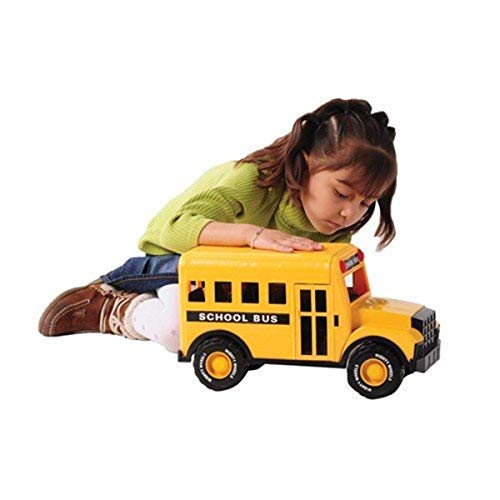 Constructive Playthings 16″ L. x 8″ W. x 8 3/4″ H. Big Steel School Bus with Opening Side and Back Doors and Movable Stop Sign for Ages 3 Years and Up