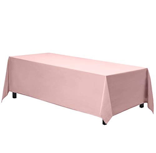 Gee Di Moda Rectangle Tablecloth – 70 x 120 Inch | Pink Rectangular Table Cloth in Washable Polyester | Great for Buffet Table, Parties, Holiday Dinner, Wedding & Baby Shower