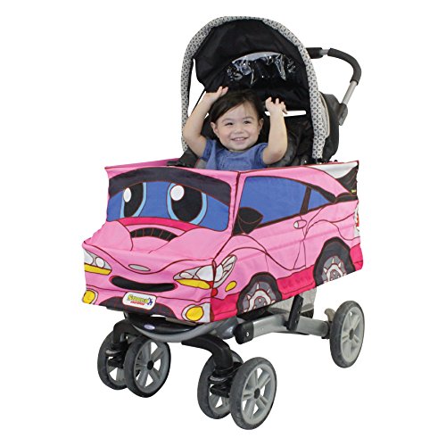 Pink Car Stroller Costume Turns Stroller Into a Baby, Toddler Ride On Car Toy