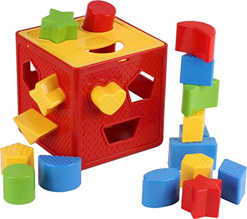 Play22 Baby Blocks Shape Sorter Toy – Childrens Blocks Includes 18 Shapes – Color Recognition Shape Toys with Colorful Sorter Cube Box – My First Baby Toys – Toys Gift for Boys & Girls – Original