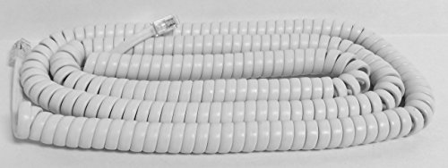 The VoIP Lounge Replacement 25 Foot Long White Handset Curly Cord for AT&T Phone