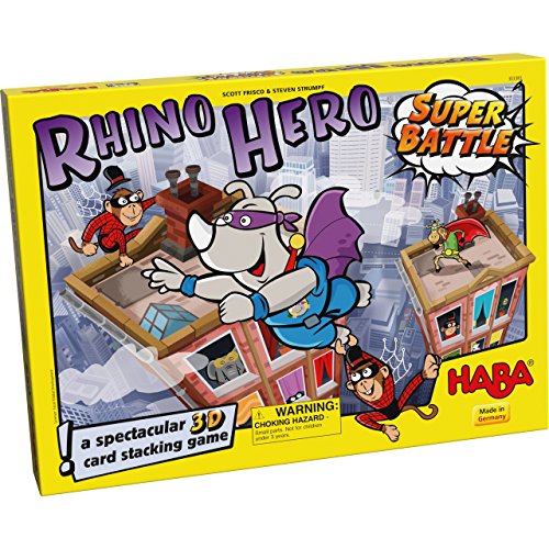 HABA Rhino Hero Super Battle – A Turbulent 3D Stacking Game Fun for All Ages (Made in Germany)