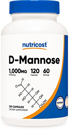 Nutricost D-Mannose 1000mg Per Serving, 120 Capsules – 500mg Per Capsule, Urinary Tract Health, Non-GMO and Gluten Free
