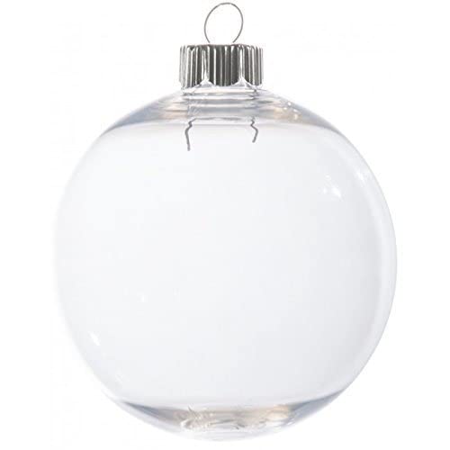 DARICE Clear Plastic Christmas Ornament – Round – 83Mm