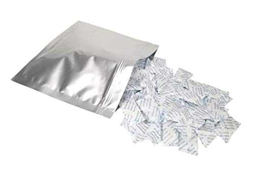 SHIELDPRO Silica Gel Desiccant 10 Gram – No Shelf-Life – Foil-Packed Moisture Absorbers Dehumidifiers (100)