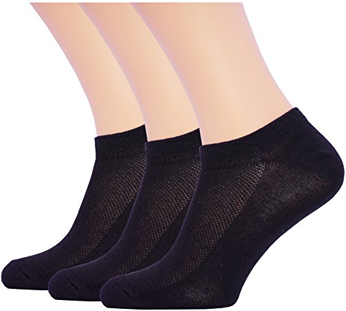 3 Pack Unisex Ultra Thin Breathable Dry Fit Low Cut Running Ankle Socks black white grey color (Black)