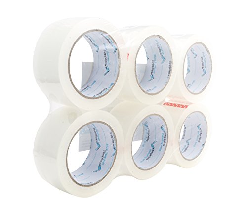 Heavy Duty Packaging Tape, Clear Packing Tape Designed for Moving Boxes, Shipping, Office, and Storage, Commercial Grade 2.7mil Thickness, 60 Yards Length, 360 Total Yards