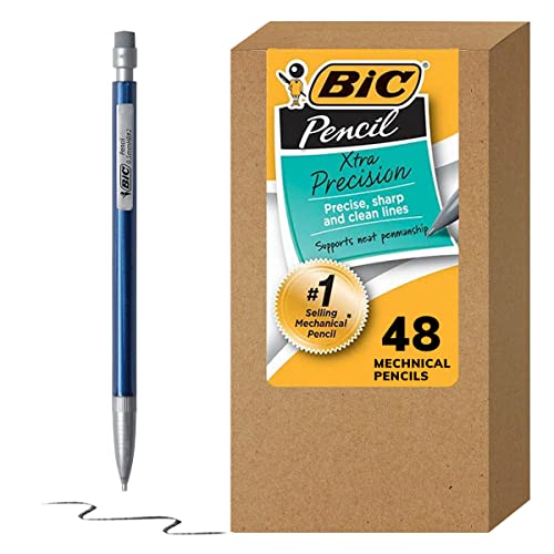 BIC Xtra-Precision Mechanical Pencil, Metallic Barrel, Fine Point (0.5mm), 48-Count