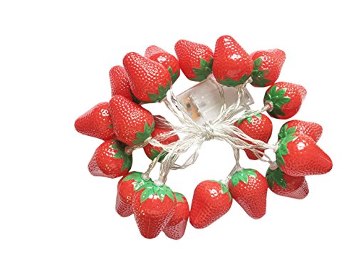 SDOUBLEM 20LED Fruit Strawberry String Lights Battery Powered Indoor Outdoor Lighting Lamp for Wedding Home Birthday Garden Yard Patio Party Decorations