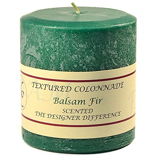 Textured 4×4 Balsam Fir Pillar Candle for Wedding/Dinner, Holiday Event, Home Decoration, 50 to 60 Hours, 4 in. diameterx4.25 in. Tall, 1 Piece
