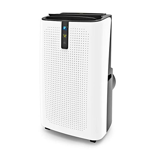 JHS A018-12KR/A 12,000 BTU Portable Air Conditioner 3-in-1 Floor AC Unit with 3 Fan Speeds, Remote Control and Digital LED Display, Cover up to 400 Sq. Ft, White