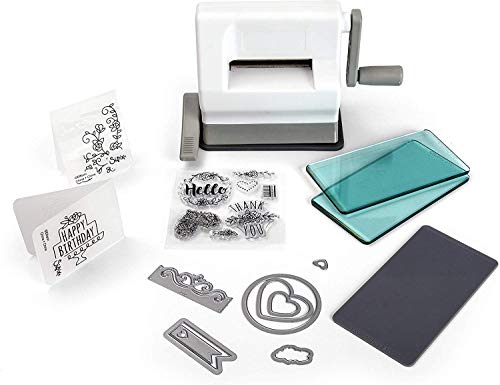 Sizzix Sidekick Starter Kit 661770 Portable Manual Die Cutting & Embossing Machine for Arts & Crafts, Scrapbooking & Cardmaking, 6.35 cm Opening