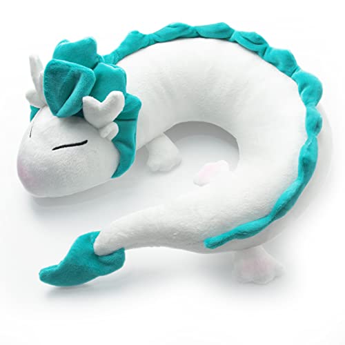 IXI Travel Neck Pillow Anime Dragon U-Shape Neck Pillow Soft Stuffed Plush Haku Toy for Traveling, Airplane, Car, Home, Office Use