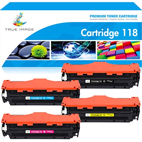 TRUE IMAGE Compatible Toner Cartridge Replacement for Canon 118 Work for Canon Imageclass MF8580Cdw MF726Cdw MF8380Cdw MF8350Cdn LBP7660Cdn Printer Ink (Black Cyan Yellow Magenta, 4-Pack)