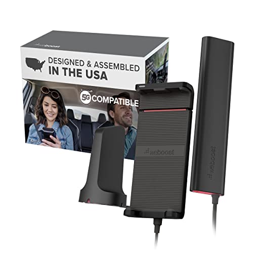 weBoost Drive Sleek – Car Cell Phone Signal Booster with Cradle Mount| Boosts 5G & 4G LTE for All U.S. Carriers- Verizon, AT&T, T-Mobile | Magnetic Roof Antenna | Made in USA | FCC Approved (470135)