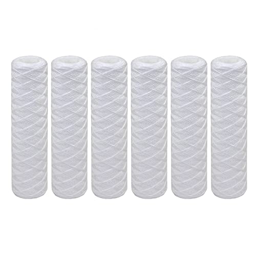 Tier1 20 Micron 10 Inch x 2.5 Inch | 6-Pack String Wound Whole House Sediment Water Filter Replacement Cartridge | Compatible with Hyrdonix SWC-25-1020, Home Water Filter