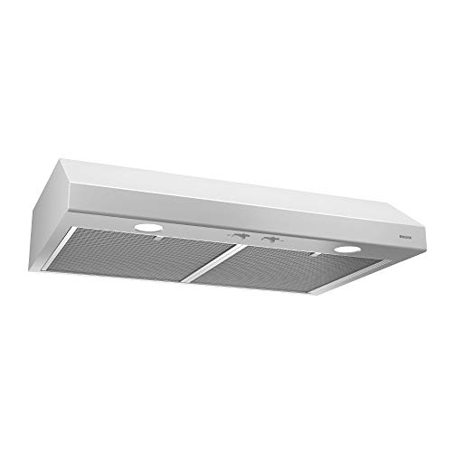Broan-NuTone Glacier 36-inch Under-Cabinet 4-Way Convertible Range Hood with 2-Speed Exhaust Fan and Light White