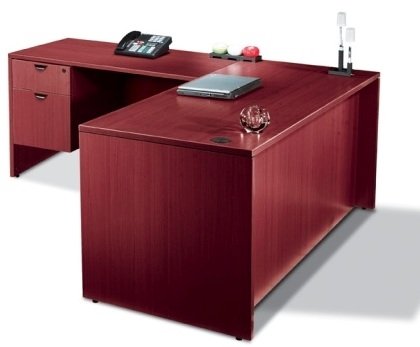 Offices To Go 66″ X 72″ L Shaped Desk W/Drawers Overall Office Desk Dimensions: 66″W X 72″D X 29.5″H Desk 66″W X 30″D Return 42″W X 24″D – American Mahogany