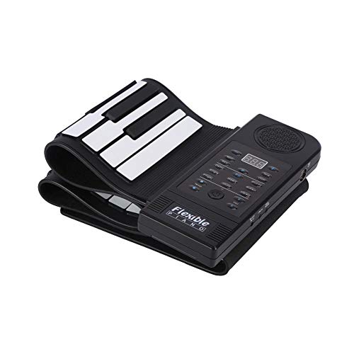 Portable 61-Keys Roll up Piano, Soft Silicone Flexible Electronic Digital Music Keyboard Piano Fit for Piano Beginner Support Recording, Playback, Programming