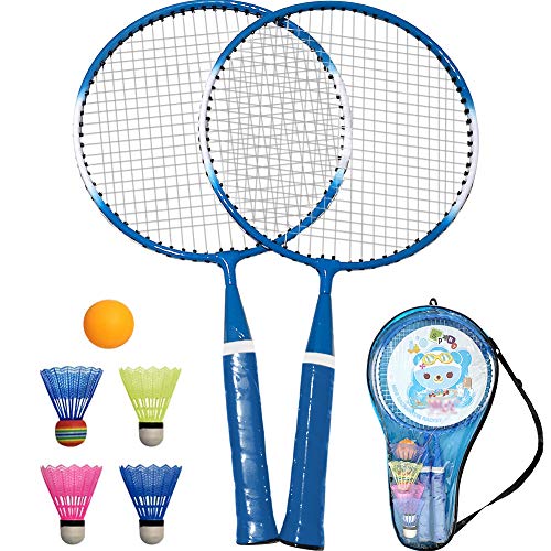 TINTON LIFE 1 Pair Badminton Racket for Children Indoor/Outdoor Sport Game(Blue)