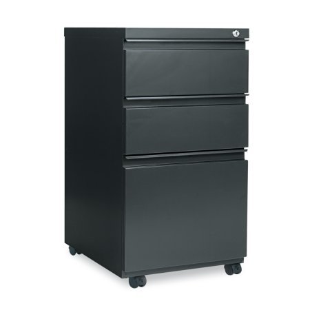3 Drawer Metal Vertical File Cabinet, Made of Durable Steel Construction, Drawer with Full-Length Pull, Four Casters, Storage Space, Office Furniture, Multiple Colors, Bonus E-Book (Charcoal)