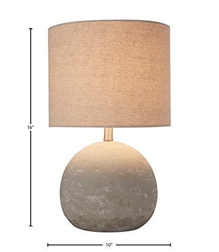 Amazon Brand – Stone & Beam Industrial Round Concrete Table Desk Lamp with Light Bulb and Beige Shade, 16″H | The Storepaperoomates Retail Market - Fast Affordable Shopping