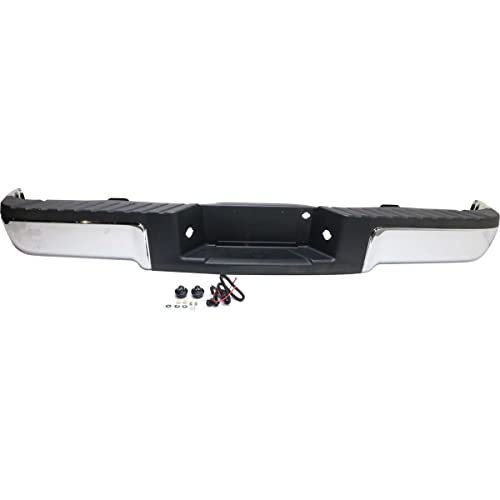 MBI AUTO – Steel Chrome, Complete Rear Bumper Assembly for 2009-2014 Ford F150 Without PArk Assist, FO1103160