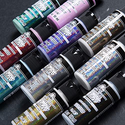 FolkArt Extreme Glitter Acrylic Craft Paint Set Formulated to be Non-Toxic and Designed for Beginners and Artists, Ten 2 oz Bottles, 20 Fl Oz | The Storepaperoomates Retail Market - Fast Affordable Shopping