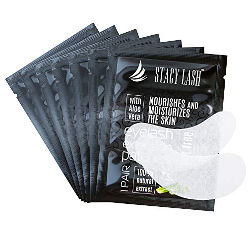 100 Pairs Set Premium Under Eye Gel Pads for Eyelash Extension – Lint Free Patches with Vitamin C and Aloe Vera by Stacy Lash supplies and Beauty tools – Hydrogel Eye Pads – Skin Moisturizes