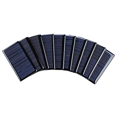 SUNYIMA 10Pcs 5V 60mA Epoxy Solar Panel Polycrystalline Solar Cells for Solar Battery Charger DIY Solar Syatem Kits 68mmx37mm / 2.67″x1.45″ 5V Solar Cells
