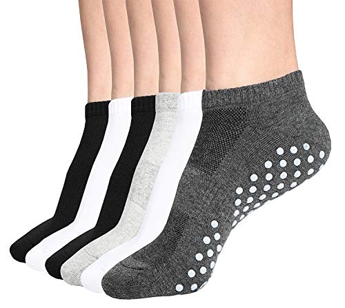 DIBAOLONG Grip Socks, 6 Pairs Non Slip Anti Skid Socks for Yoga,Pilates,Barre,Dance,Trampoline, Fitness for Unisex
