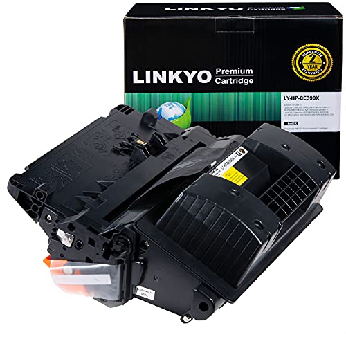 LINKYO Compatible Toner Cartridge Replacement for HP 90X CE390X (Black, High Yield)