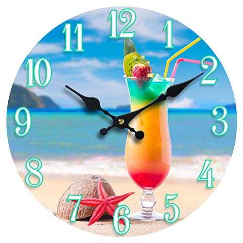 Sea Creations 13″ Glass Beach Drink Clock