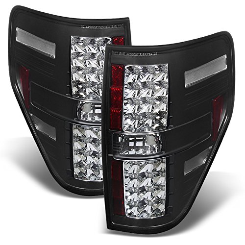 AKKON – For Ford F-150 F150 Pickup Truck Black Bezel LED Tail Lights Brake Driver/Passenger Lamps