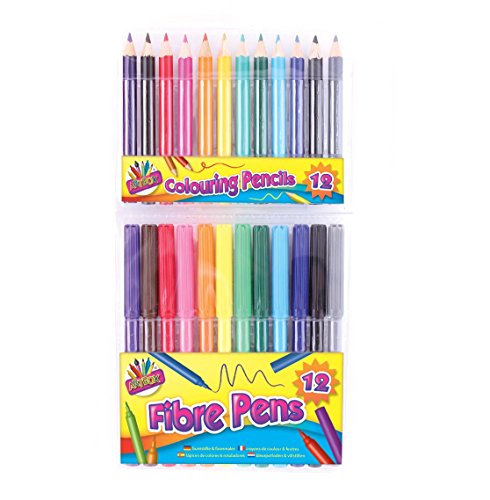 Fibre Pen with 1/2 Size Pencil (Pack of 12), 1098