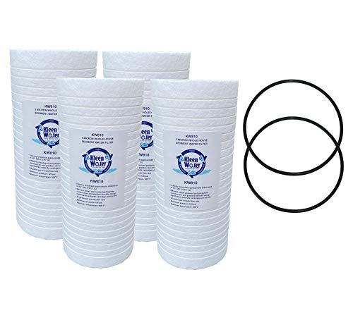 KleenWater KW810 Replacement Water Filter Compatible With Whirlpool WHKF-GD25BB Aqua-Pure AP810, AP801 GE GXWH30C GXWH35F GWWH40, Set of 4