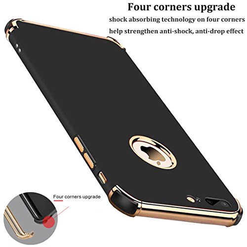 iPhone 7 Plus Case, Ultra Slim Flexible iPhone 7 Plus Matte Case, Styles 3 in 1 Electroplated Shockproof Luxury Cover Case for iPhone 7 Plus (Black) | The Storepaperoomates Retail Market - Fast Affordable Shopping