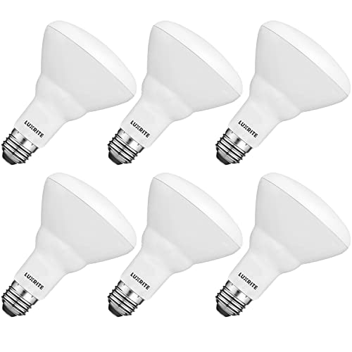LUXRITE 6-Pack BR30 LED Bulb, 65W Equivalent, 2700K Warm White, Dimmable, 650 Lumens, LED Flood Light Bulbs, 8.5W, Energy Star, E26 Medium Base, Damp Rated, Indoor/Outdoor – Living Room and Kitchen